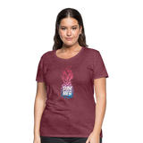 Pineapple - Frauen Premium T-Shirt - Bordeauxrot meliert