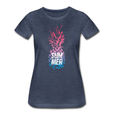 Pineapple - Frauen Premium T-Shirt - Blau meliert