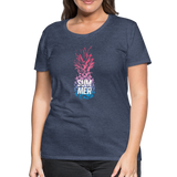 Pineapple - Frauen Premium T-Shirt - Blau meliert