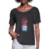 Pineapple - Frauen T-Shirt mit Fledermausärmeln von Bella + Canvas - Anthrazit