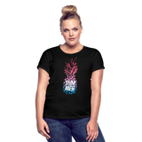 Pineapple - Frauen Oversize T-Shirt - Schwarz