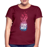 Pineapple - Frauen Oversize T-Shirt - Bordeaux