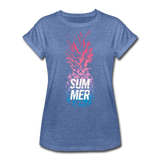 Pineapple - Frauen Oversize T-Shirt - Denim meliert