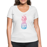 Pineapple - Frauen Bio-T-Shirt mit V-Ausschnitt von Stanley & Stella - Weiß