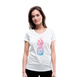 Pineapple - Frauen Bio-T-Shirt mit V-Ausschnitt von Stanley & Stella - Weiß