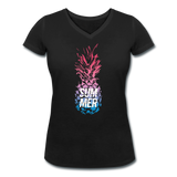 Pineapple - Frauen Bio-T-Shirt mit V-Ausschnitt von Stanley & Stella - Schwarz