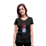 Pineapple - Frauen Bio-T-Shirt mit V-Ausschnitt von Stanley & Stella - Schwarz