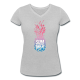 Pineapple - Frauen Bio-T-Shirt mit V-Ausschnitt von Stanley & Stella - Grau meliert