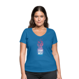 Pineapple - Frauen Bio-T-Shirt mit V-Ausschnitt von Stanley & Stella - Pfauenblau