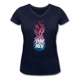 Pineapple - Frauen Bio-T-Shirt mit V-Ausschnitt von Stanley & Stella - Navy