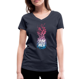 Pineapple - Frauen Bio-T-Shirt mit V-Ausschnitt von Stanley & Stella - Navy